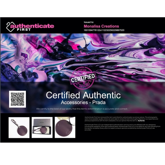 Prada Bag Charm with Mirror Saffiano Leather Accessory with Box and COA - Picture 12 of 12